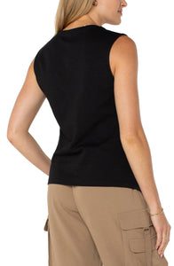 Liverpool SleevelessV Neck Knit Top