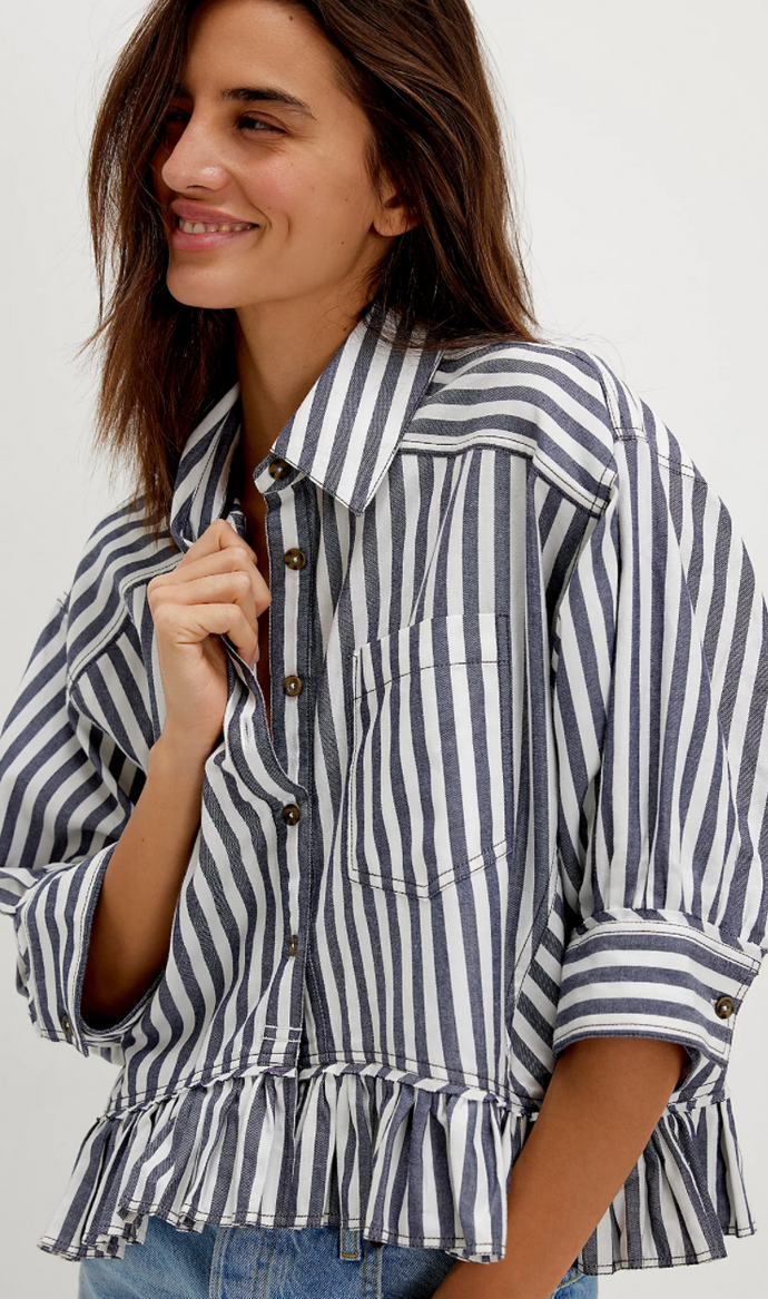 We The Free People Bailey Stripe Button Down