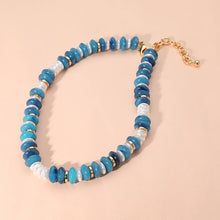 Load image into Gallery viewer, Mary’s Marbled Round Beaded Necklace - Backwards Boutique 