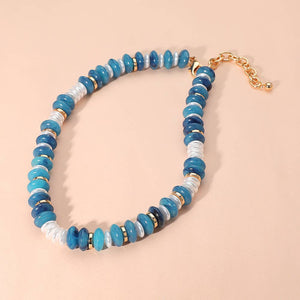 Mary’s Marbled Round Beaded Necklace - Backwards Boutique 