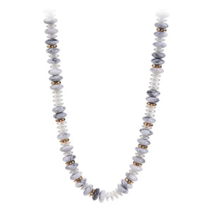 Mary’s Marbled Round Beaded Necklace - Backwards Boutique 