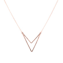 Load image into Gallery viewer, Agapantha Sari Double Triangle Necklace - Backwards Boutique 