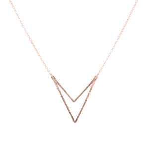 Agapantha Sari Double Triangle Necklace - Backwards Boutique 