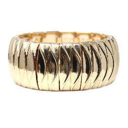 Andrea's Gold Ribbed Stretch Bracelet