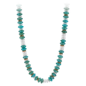 Mary’s Marbled Round Beaded Necklace - Backwards Boutique 