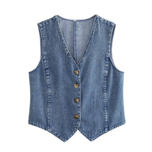 Katlyn’s Denim V-Neck Vest