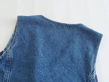 Load image into Gallery viewer, Kenzie’s Denim V-Neck Button Vest