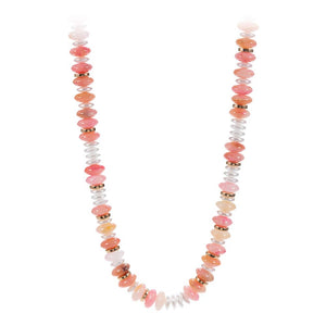 Mary’s Marbled Round Beaded Necklace - Backwards Boutique 