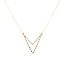Load image into Gallery viewer, Agapantha Sari Double Triangle Necklace - Backwards Boutique 