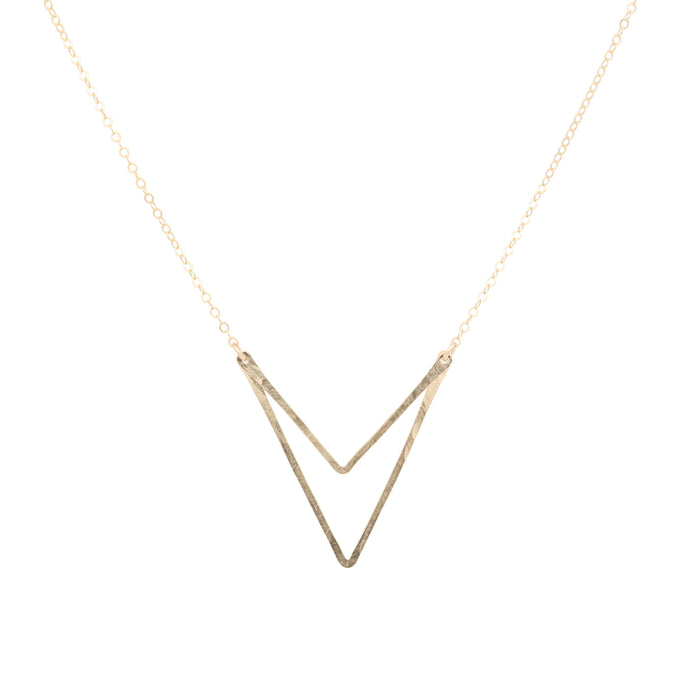 Agapantha Sari Double Triangle Necklace - Backwards Boutique 