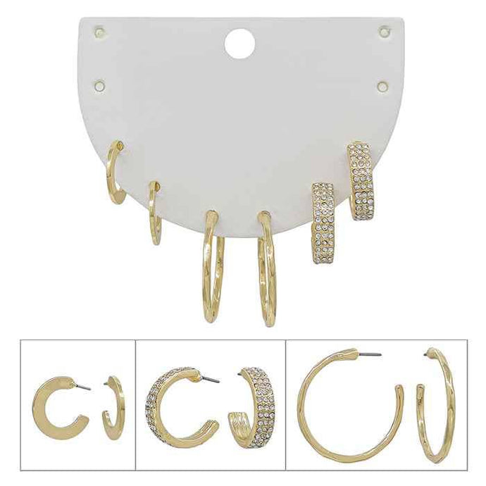 Hannah's Set of 3 Pave and Gold .25, .5