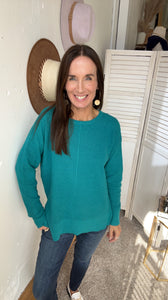 Kelly's Waffle Pullover - Backwards Boutique 