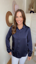 Load image into Gallery viewer, Natasha&#39;s Navy Button Down - Backwards Boutique 