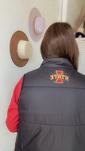 Iowa State Licensed Puffer Vest - Backwards Boutique 