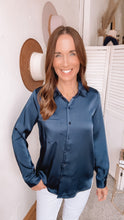 Load image into Gallery viewer, Natasha&#39;s Navy Button Down - Backwards Boutique 