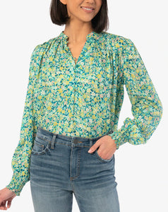 KUT from the Kloth Sharay Pleated Blouse - Backwards Boutique 