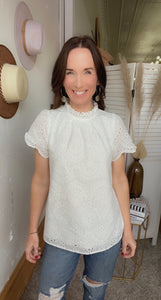 Jody's Eyelet Top - Backwards Boutique 