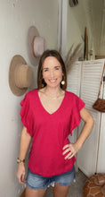 Load image into Gallery viewer, Liverpool Flutter Sleeve Knit Top - Backwards Boutique 