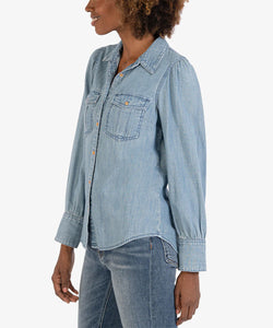 KUT From the Kloth Denim Button Down - Backwards Boutique 