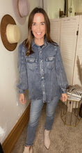 Load image into Gallery viewer, Tiffany’s Denim Snap Shirt - Backwards Boutique 