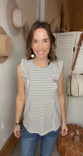 Load image into Gallery viewer, Shelly’s Striped Ruffle Tank - Backwards Boutique 