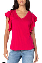 Load image into Gallery viewer, Liverpool Flutter Sleeve Knit Top - Backwards Boutique 