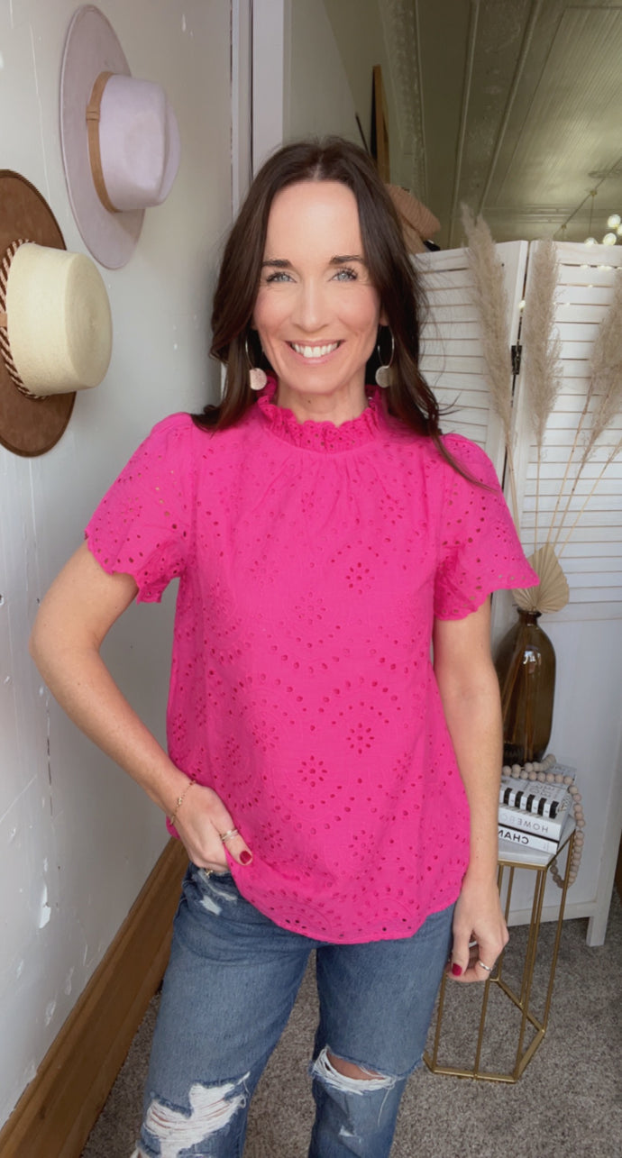 Jody's Eyelet Top - Backwards Boutique 