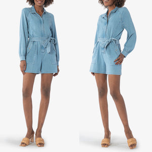 Kut from the Kloth Arabella Chambray Romper - Backwards Boutique 