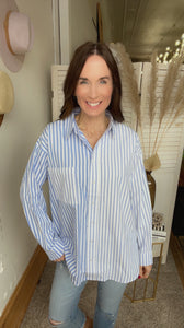 Mary’s Striped Button Down - Backwards Boutique 