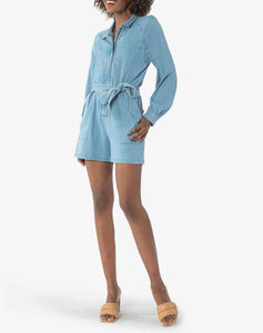 Kut from the Kloth Arabella Chambray Romper - Backwards Boutique 