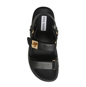 Steve Madden Mona Black Sandals - Backwards Boutique 