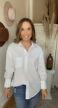 Load image into Gallery viewer, Liverpool Boyfriend White Button Down - Backwards Boutique 