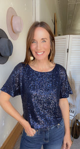Erin’s Sequined Top - Backwards Boutique 