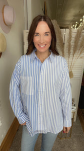 Mary’s Striped Button Down - Backwards Boutique 