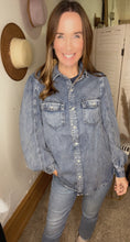 Load image into Gallery viewer, Tiffany’s Denim Snap Shirt - Backwards Boutique 