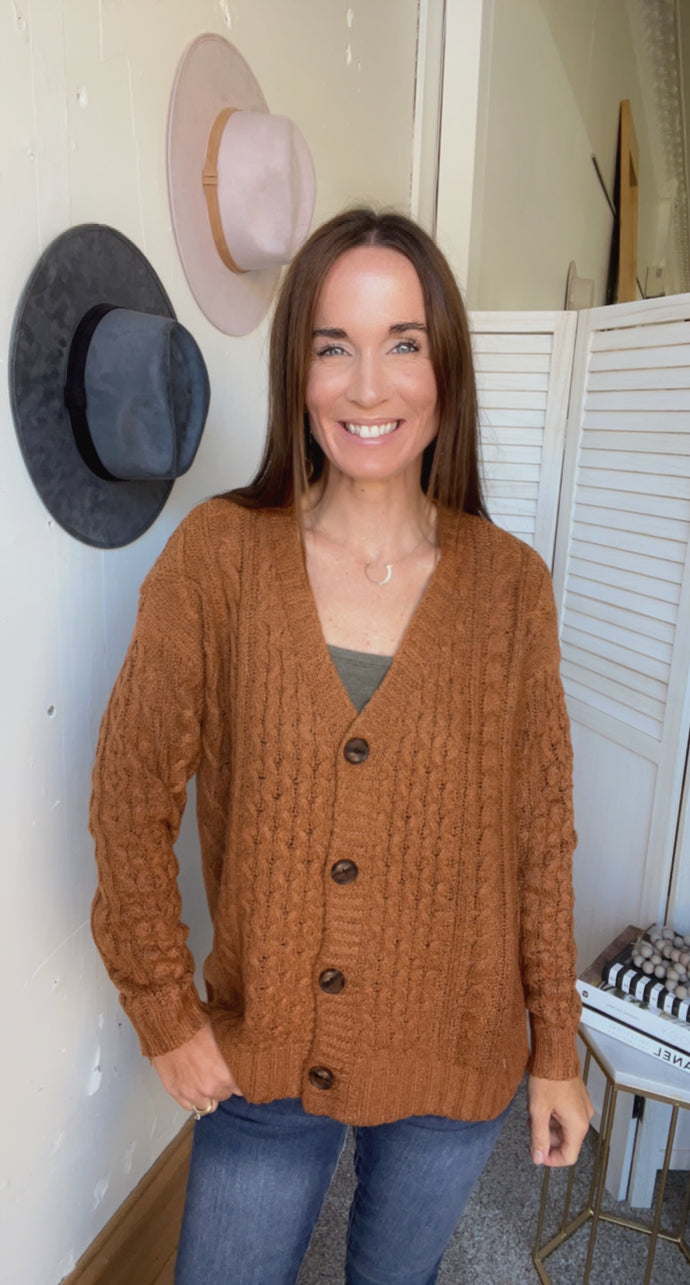 Shannon’s Cable Cardigan - Backwards Boutique 