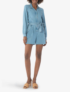Kut from the Kloth Arabella Chambray Romper - Backwards Boutique 